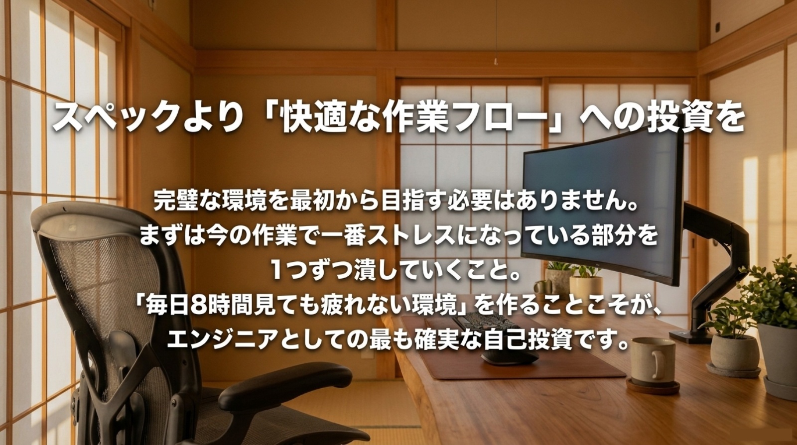 スペックより快適な作業フローを重視するSE向けPCモニター環境のまとめイメージ